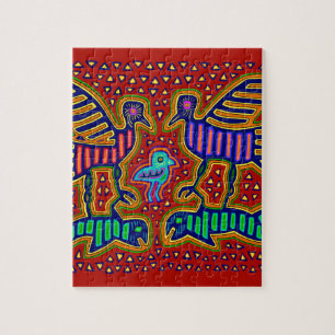Kuna Indian Birds with Fish Jigsaw Puzzle