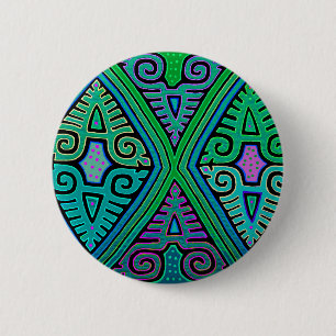 Kuna Indian Diamond Mola 6 Cm Round Badge