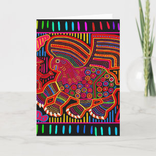 Kuna Indian Friendly Dragon Mola Card