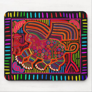 Kuna Indian Friendly Dragon Mola Mouse Mat