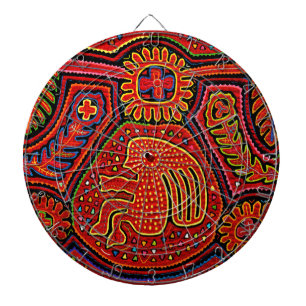 Kuna Indian Girl on a Bicycle Dartboard
