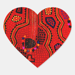 Kuna Indian Guitars Heart Sticker