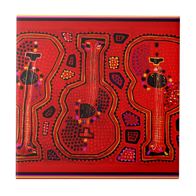 Kuna Indian Guitars Tile (Front)