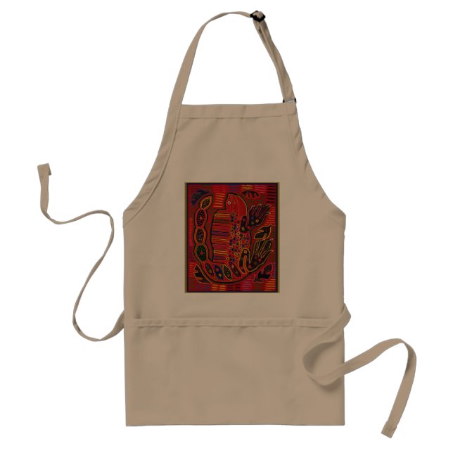 Kuna Indian Iguana Mola Standard Apron (Front)