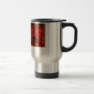 Kuna Indian Iguana Mola Travel Mug