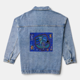 Kuna Indian in Canoe  Denim Jacket