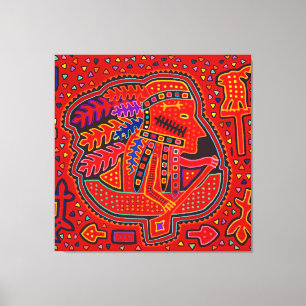 Kuna Indian Man in Canoe Canvas Print