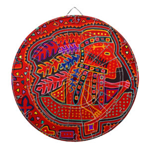 Kuna Indian Man in Canoe Dartboard