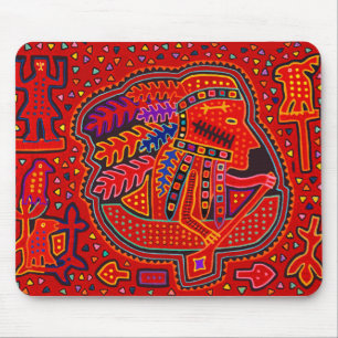 Kuna Indian Man in Canoe Mouse Mat