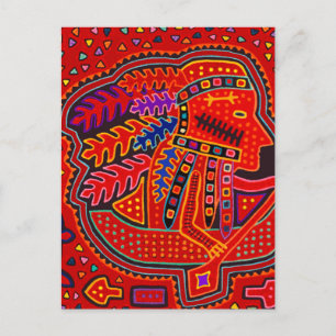 Kuna Indian Man in Canoe Postcard