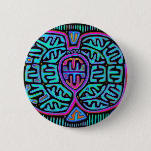 Kuna Indian Mariposa 6 Cm Round Badge
