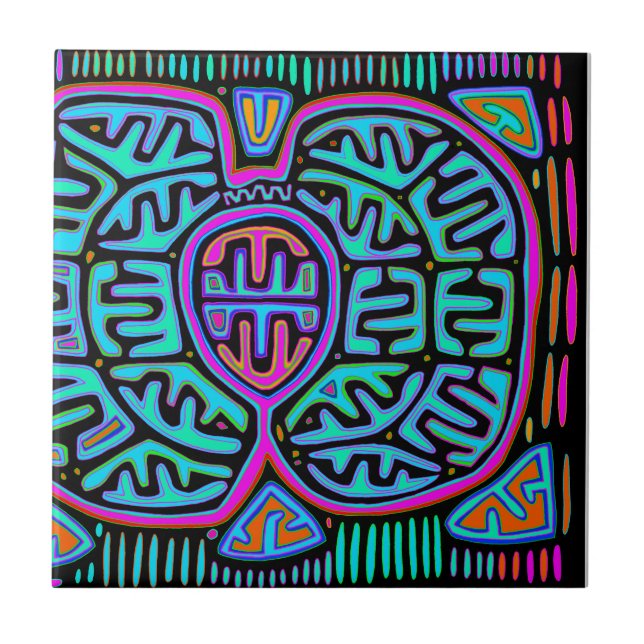 Kuna Indian Mariposa Tile (Front)