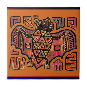 Kuna Indian Mola Bat Tile