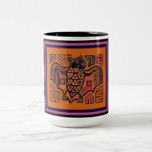Kuna Indian Mola Bat Two-Tone Coffee Mug