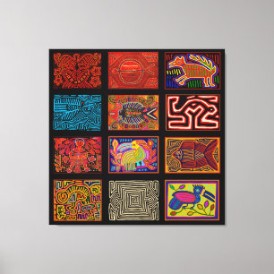 Kuna Indian Mola Collage Canvas Print