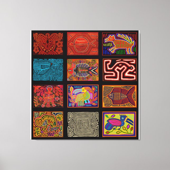 Kuna Indian Mola Collage Canvas Print (Front)