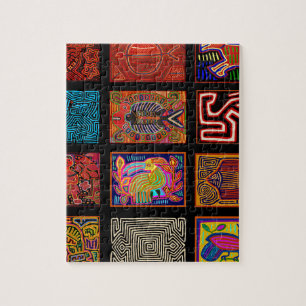 Kuna Indian Mola Collage Jigsaw Puzzle
