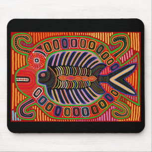 Kuna Indian Mola Collage Mouse Mat