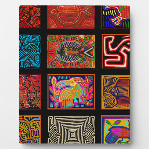 Kuna Indian Mola Collage Plaque