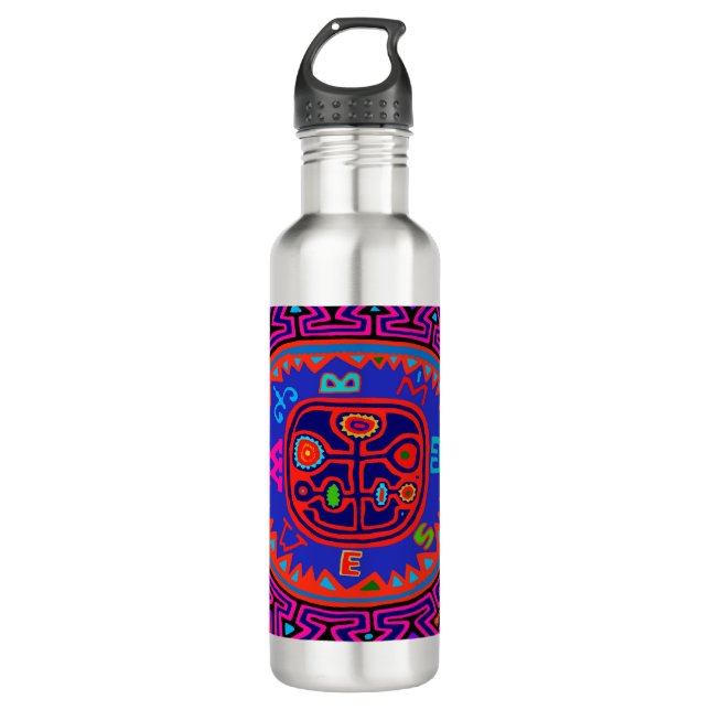 Kuna Indian Mola Compass 710 Ml Water Bottle (Front)