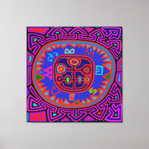 Kuna Indian Mola Compass Canvas Print