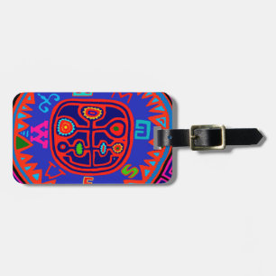 Kuna Indian Mola Compass Luggage Tag