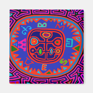 Kuna Indian Mola Compass Magnet