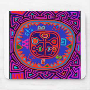 Kuna Indian Mola Compass Mouse Mat