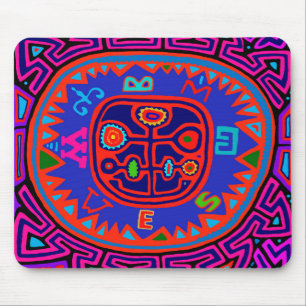 Kuna Indian Mola Compass Mouse Mat
