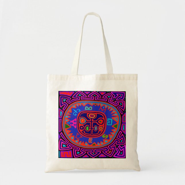 Kuna Indian Mola Compass Tote Bag (Front)