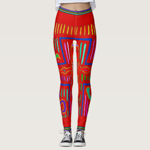 Kuna Indian Mola Cross Leggings