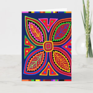 Kuna Indian Mola Flora Card