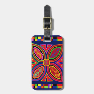 Kuna Indian Mola Flora Luggage Tag