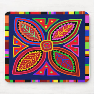 Kuna Indian Mola Flora Mouse Mat