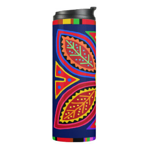 Kuna Indian Mola Flora Thermal Tumbler