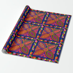 Kuna Indian Mola Flora Wrapping Paper
