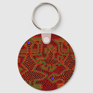 Kuna Indian Mola Spirits Key Ring