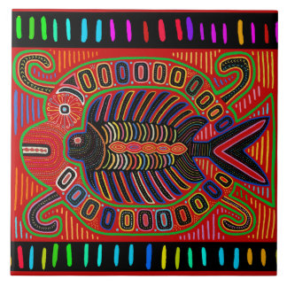 Kuna Indian Pescado Mola Tile