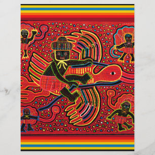 Kuna Indian Stork Bringing Baby Design