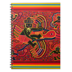 Kuna Indian Stork Bringing Baby Design Notebook