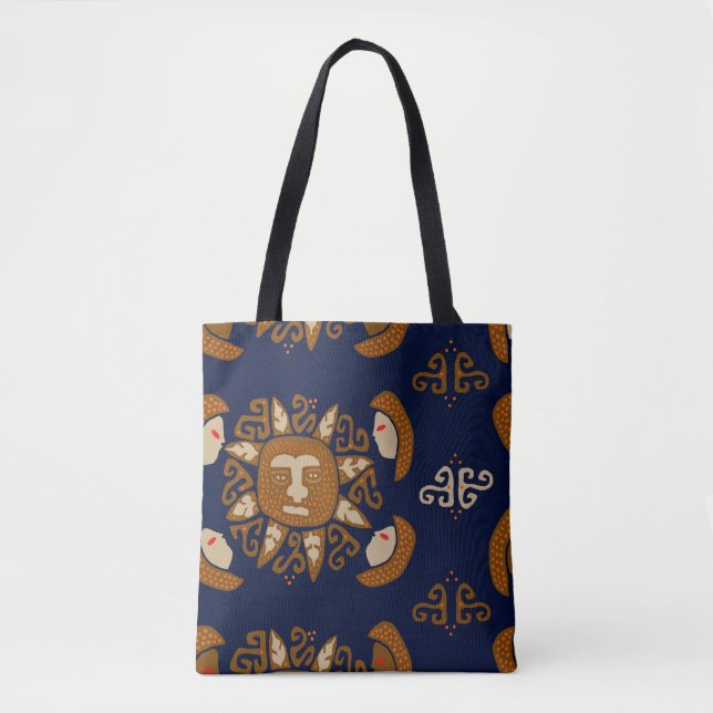 Kuna Indian Sun Gods Tote Bag (Front)