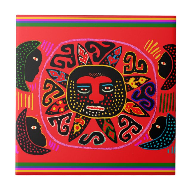 Kuna Tribal Del Sol Tile (Front)