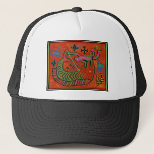 Kuna Tribal Man Spearing Swordfish Trucker Hat