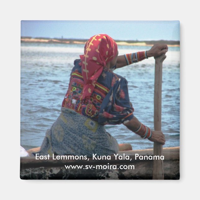 Kuna woman paddling ulu, East Lemmons, Kuna Yala Magnet (Front)