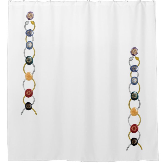 Kundalini Chakras / Stones & Snakes Shower Curtain (Front)