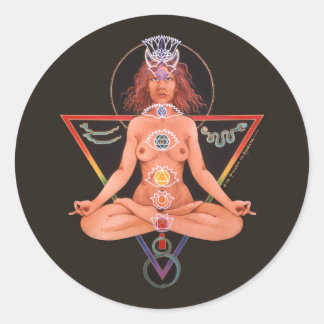 Kundalini Lady Classic Round Sticker