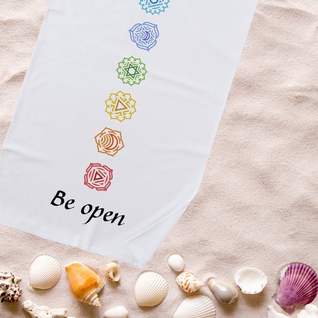 Kundalini Yoga Chakras Be Open Beach Towel (Creator Uploaded)
