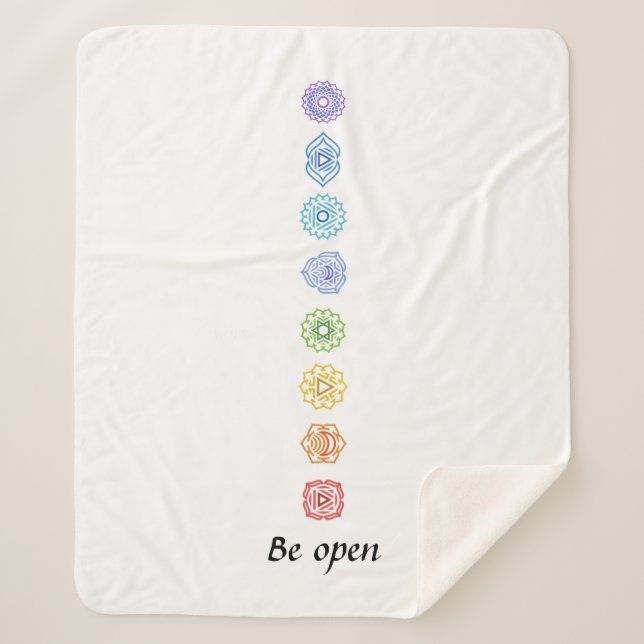 Kundalini Yoga Chakras Be Open Sherpa Blanket (Front)