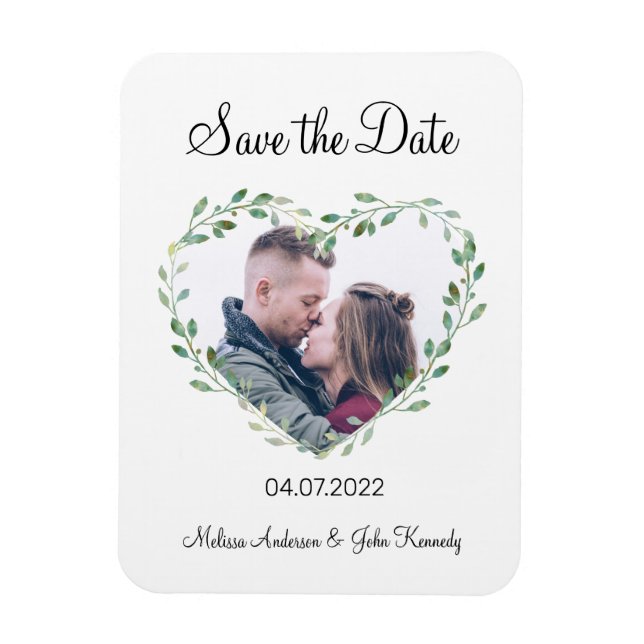 Kundenspezifisch Foto Herz Save the Date Magnet (Vertical)