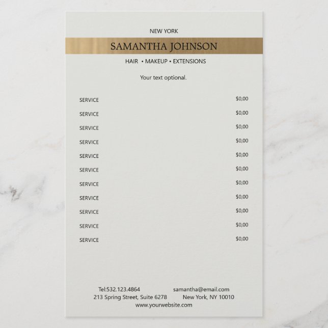 Kundenspezifische Elegante Imitat Gold Streifen Flyer (Front)